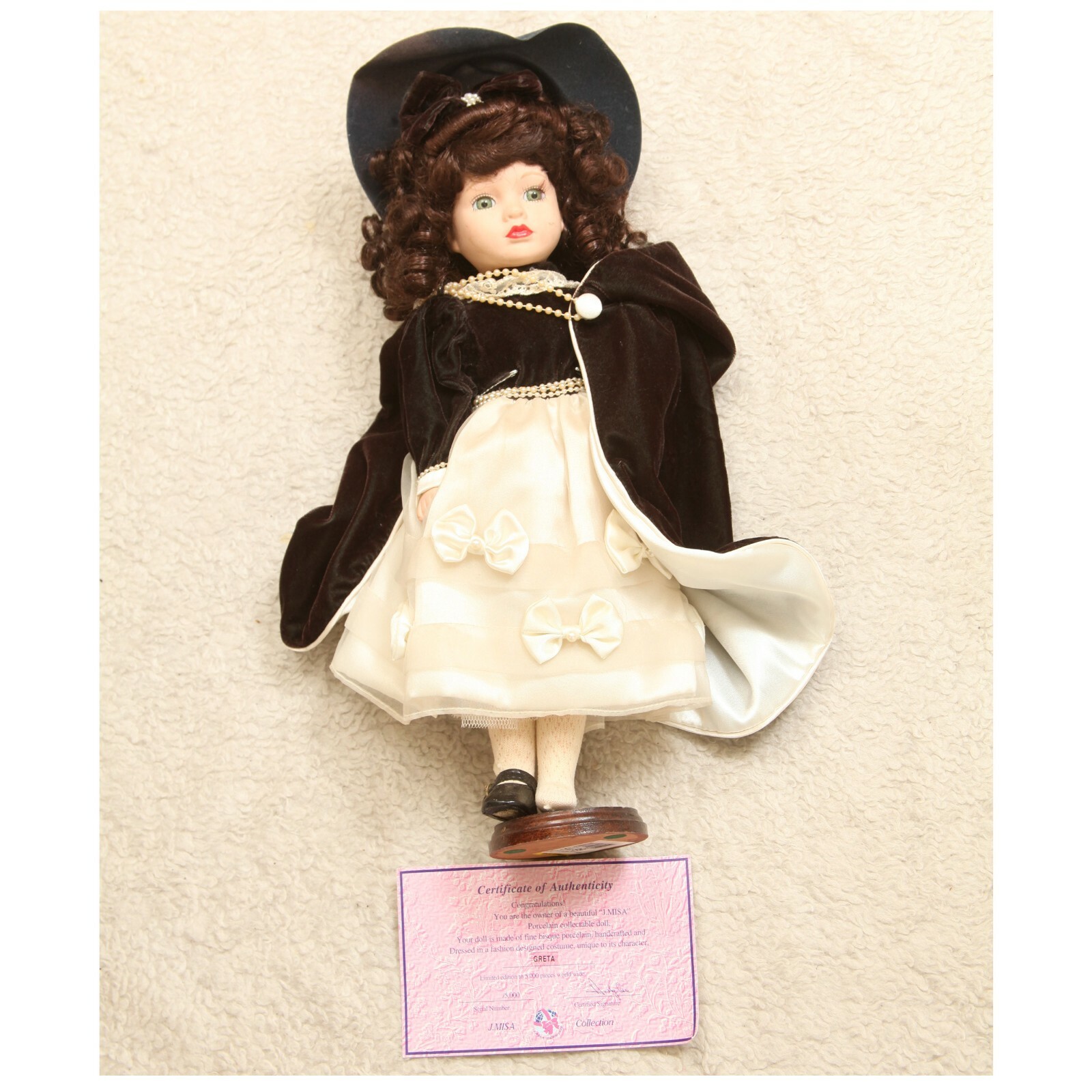 Vintage J. Misa Collection Bisque Porcelain Face Doll Limited Edition Greta Toy