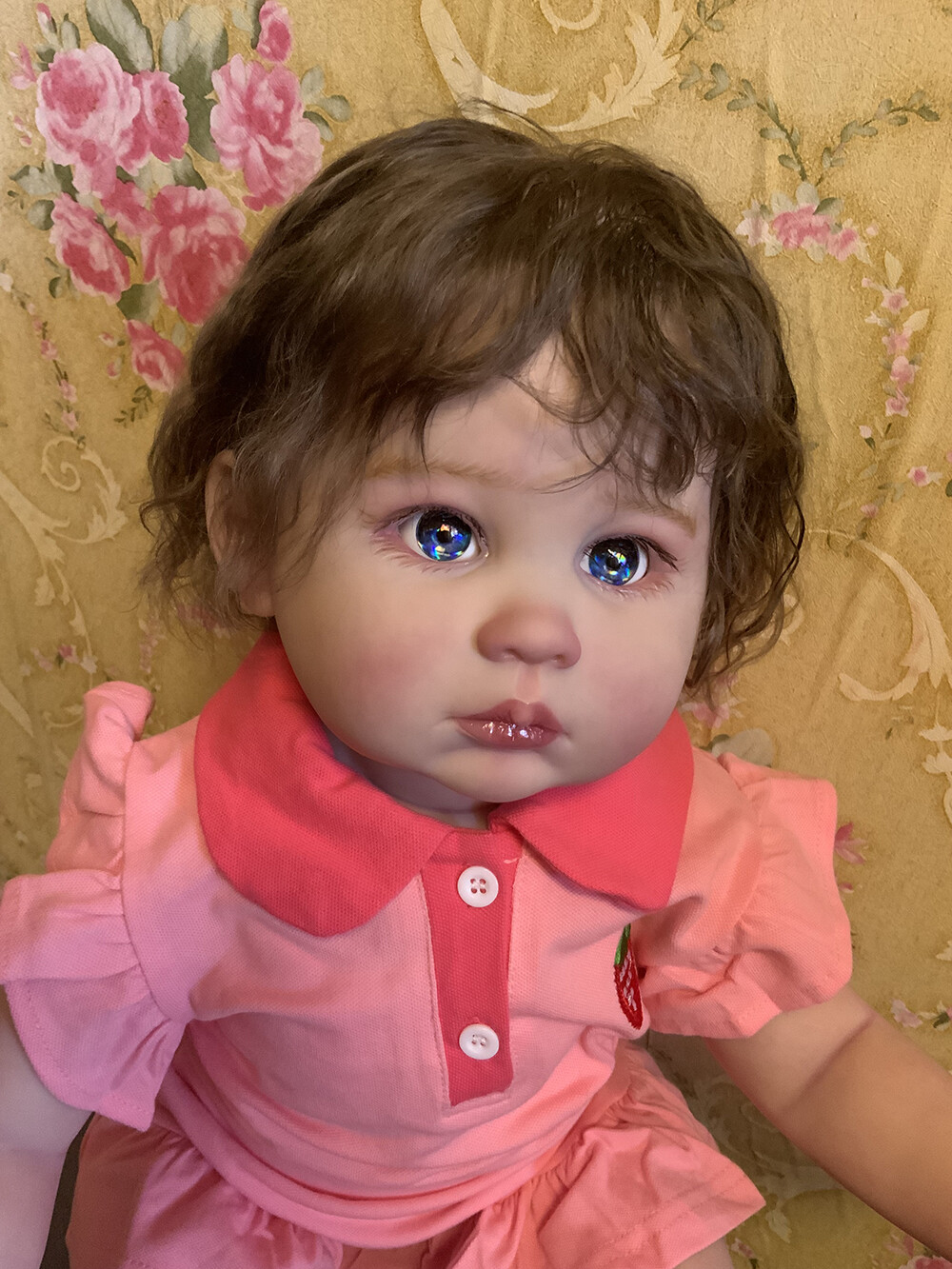 28″ Realistic Toddler Girl Reborn Baby Doll Hand-rooted Mohair Handmade Toy Gift