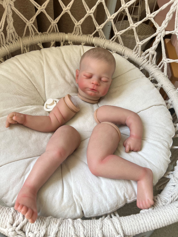 21in Painted Reborn Doll Kits Lifelike Baby Newborn Unfinished Parts Cloth Body