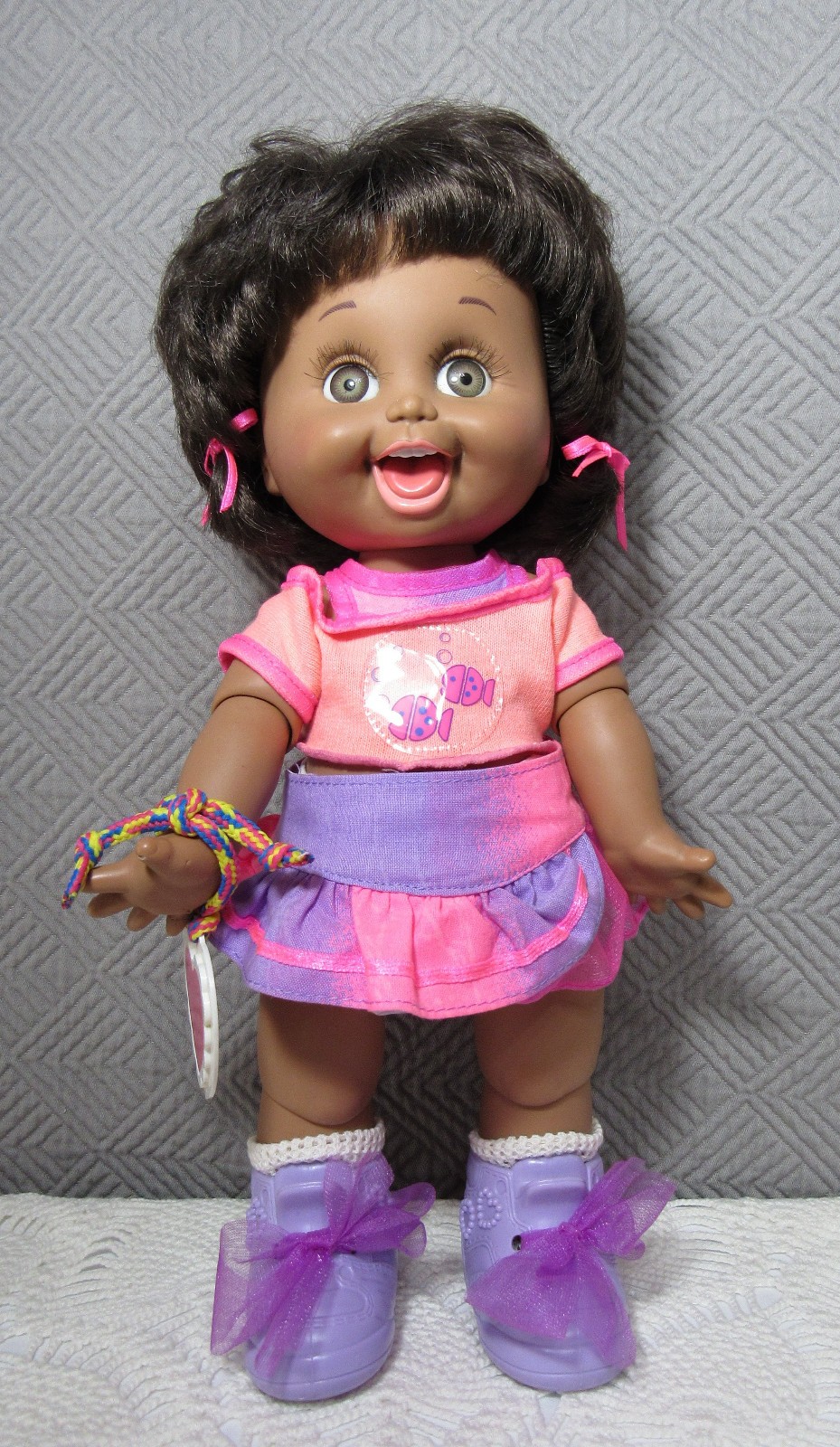 Rare Galoob Baby Face 1990 So Playful Penny 13″ African American Black Doll AO