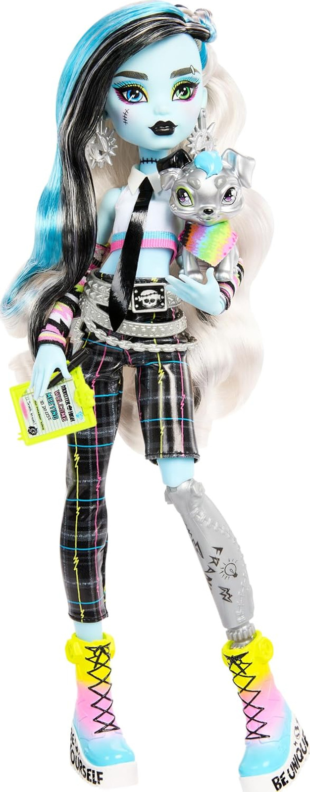 Monster High Frankie Stein Doll, Welcome Committee Set with 15 Accessories Inclu