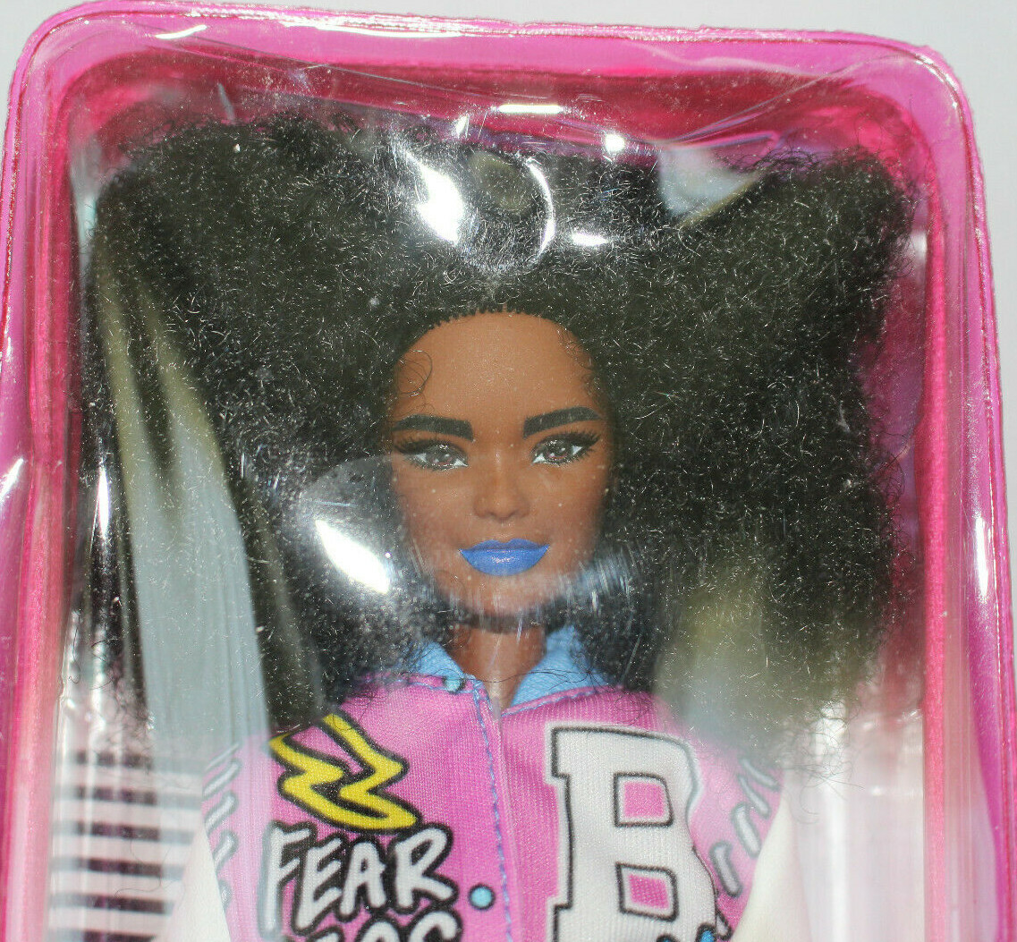 NRFB Barbie Doll African American Natural Afro Letter Jacket Fashionista 156