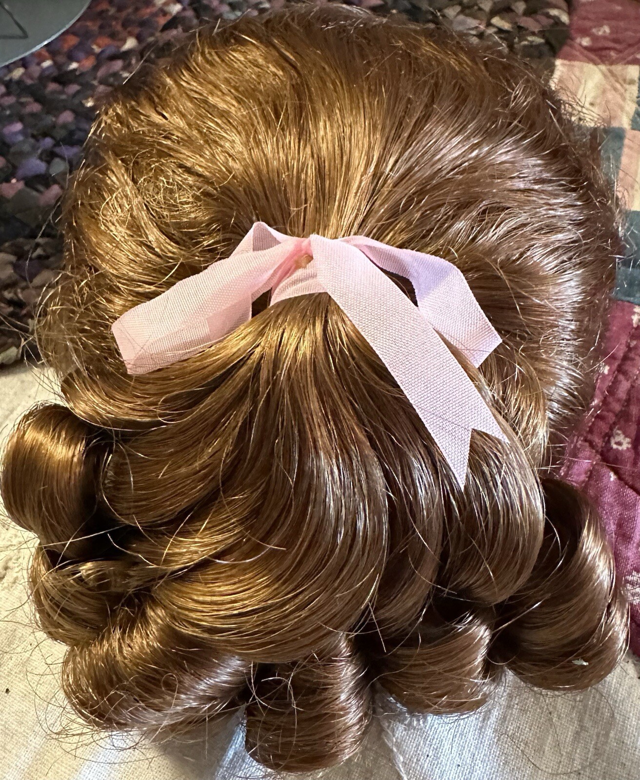 Vintage Finest Synthetic Curly Wig for Antique Bisque Doll 8” Wig 24