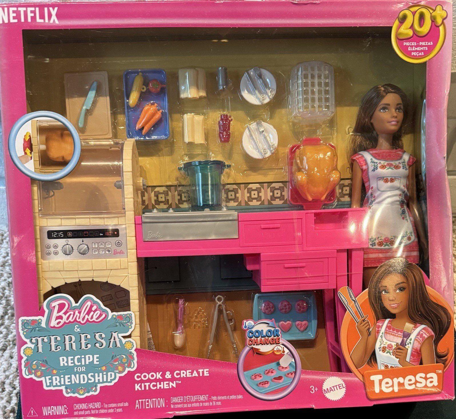 Mattel Barbie & Teresa Recipe for Friendship Kitchen Playset 20+ pcs