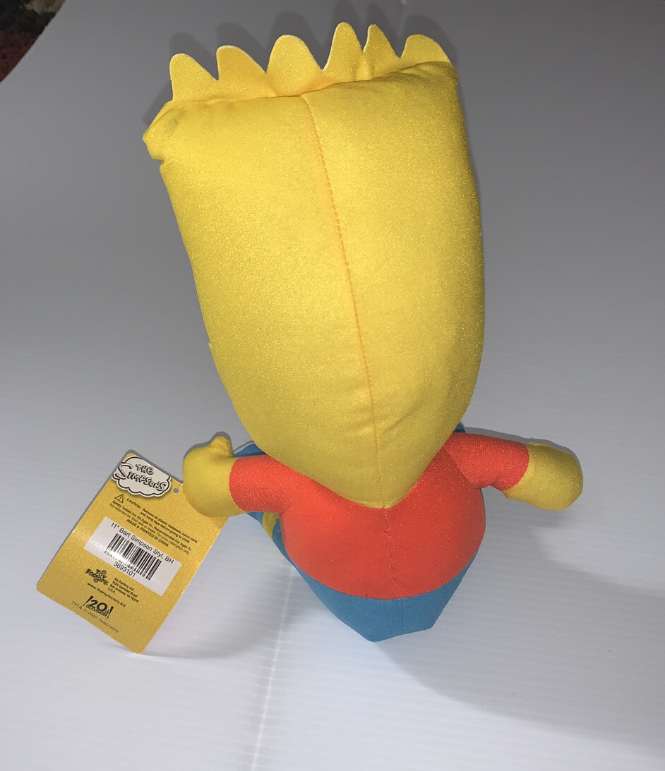 New The Simpsons Bart Plush Stuffed Animal Toy 7″ Cartoon Fox Authentic NWT