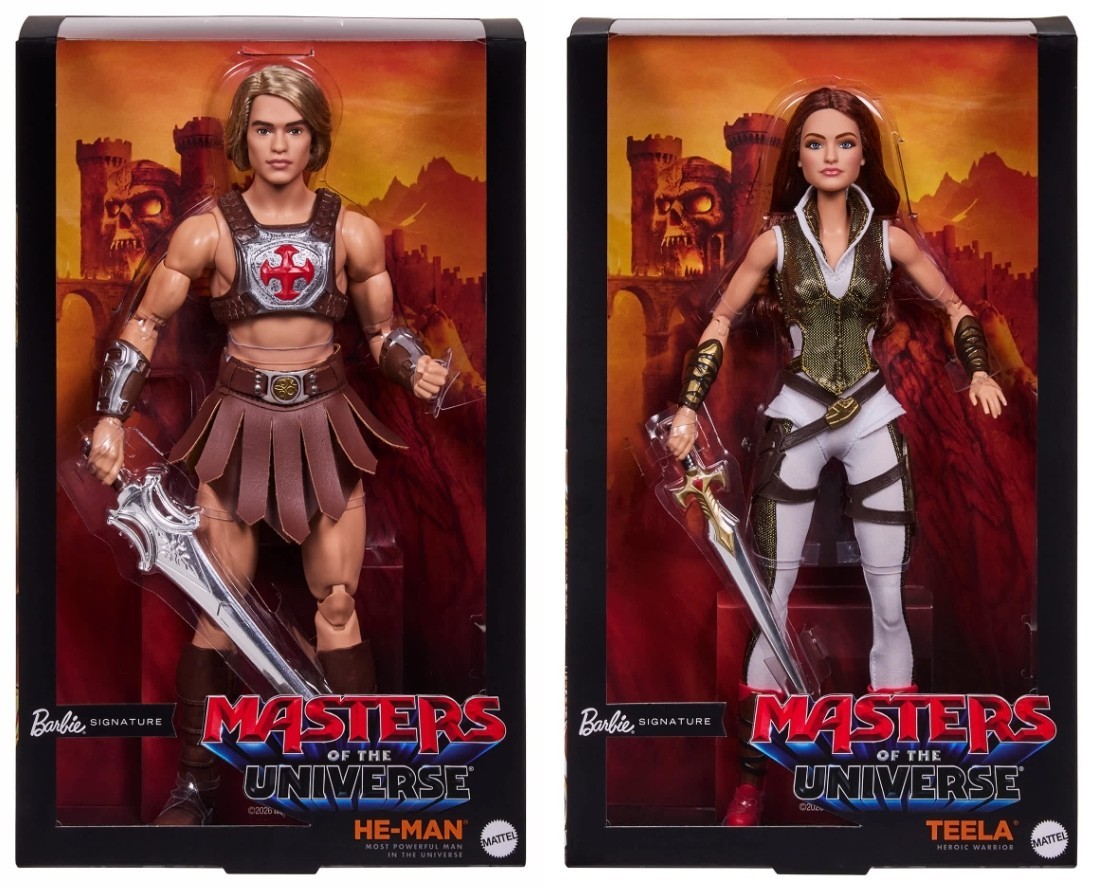 IN HAND SET NEW BARBIE SIGNATURE 2026 MASTERS OF THE UNIVERSE MOVIE HE-MAN TEELA