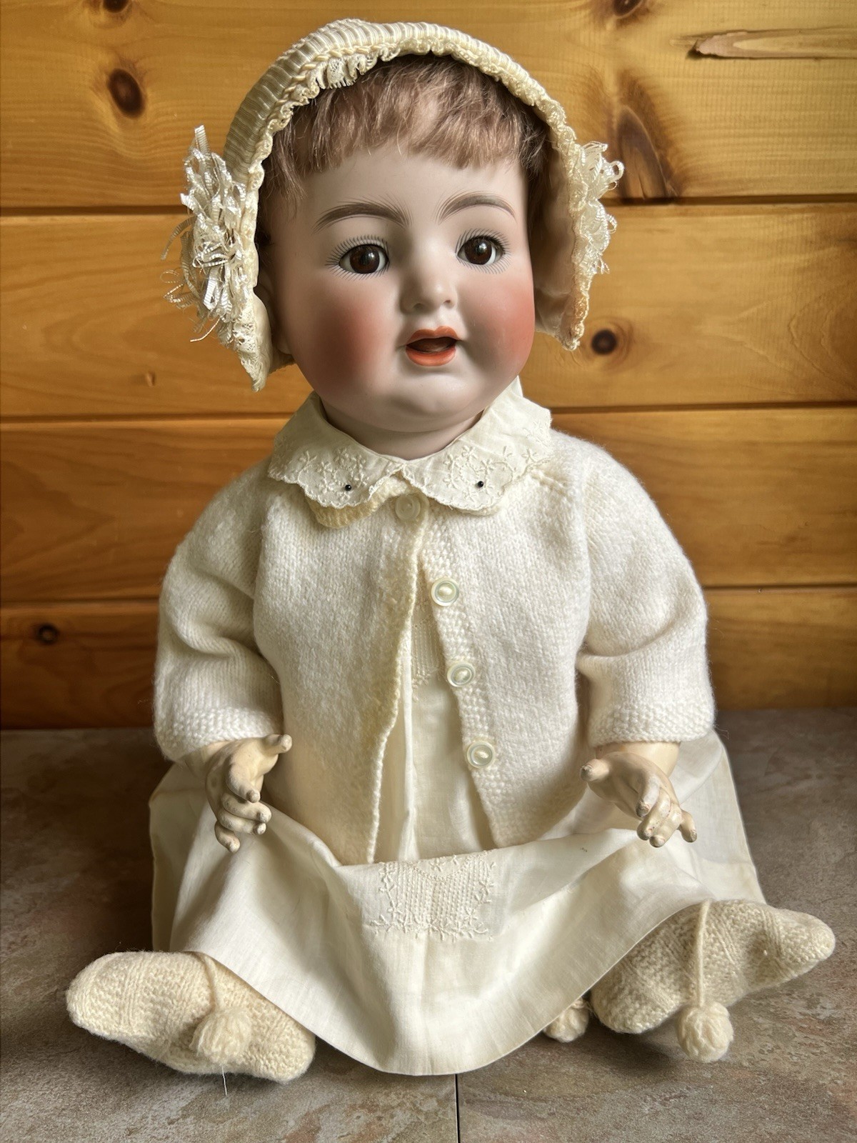 Antique 20″ German K*R Simon Halbig #126 Bent Limb Baby Sleep Eyes Wobble Tongue