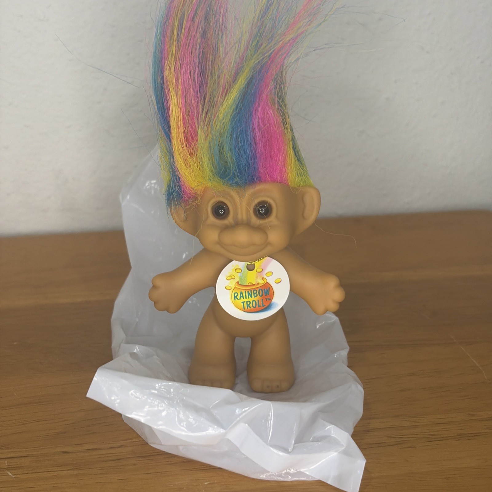 Russ TROLL DOLL RAINBOW HAIR Toy Figure Collectible 3″ NEW With Tags #18300