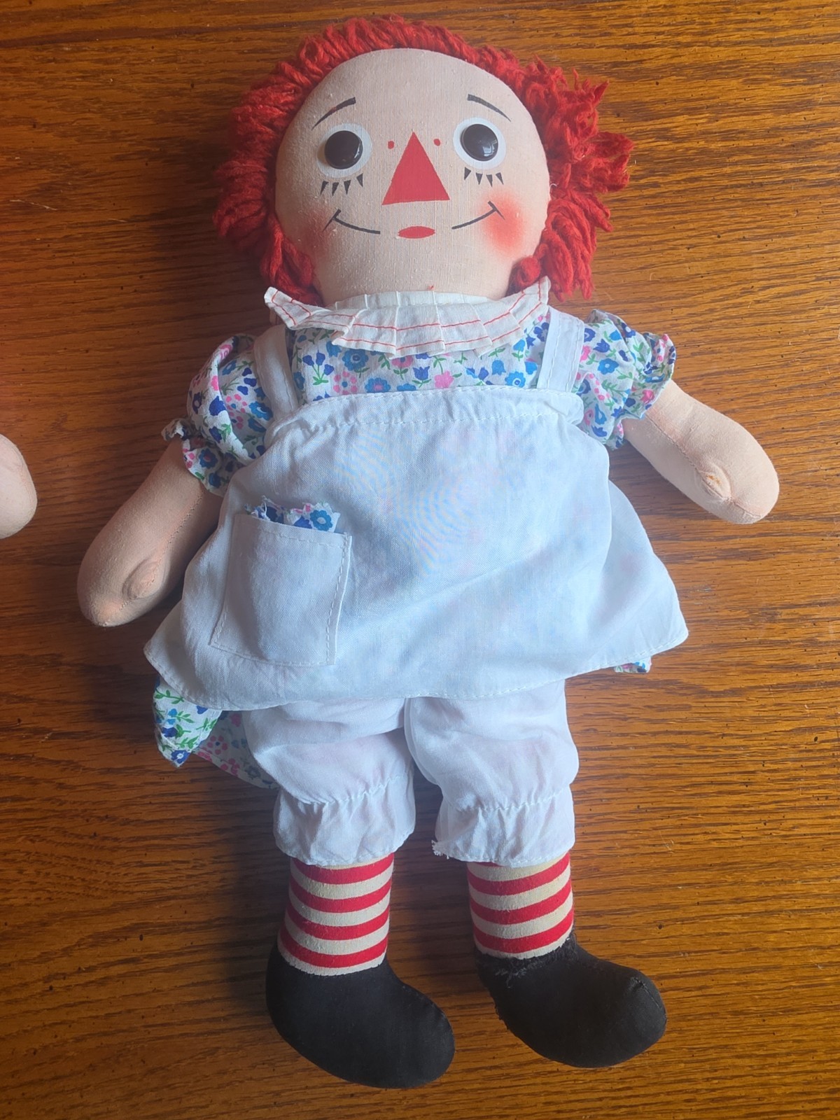 Vtg Raggedy Ann and Andy Knickerbocker Dolls 1960s Button eyes READ