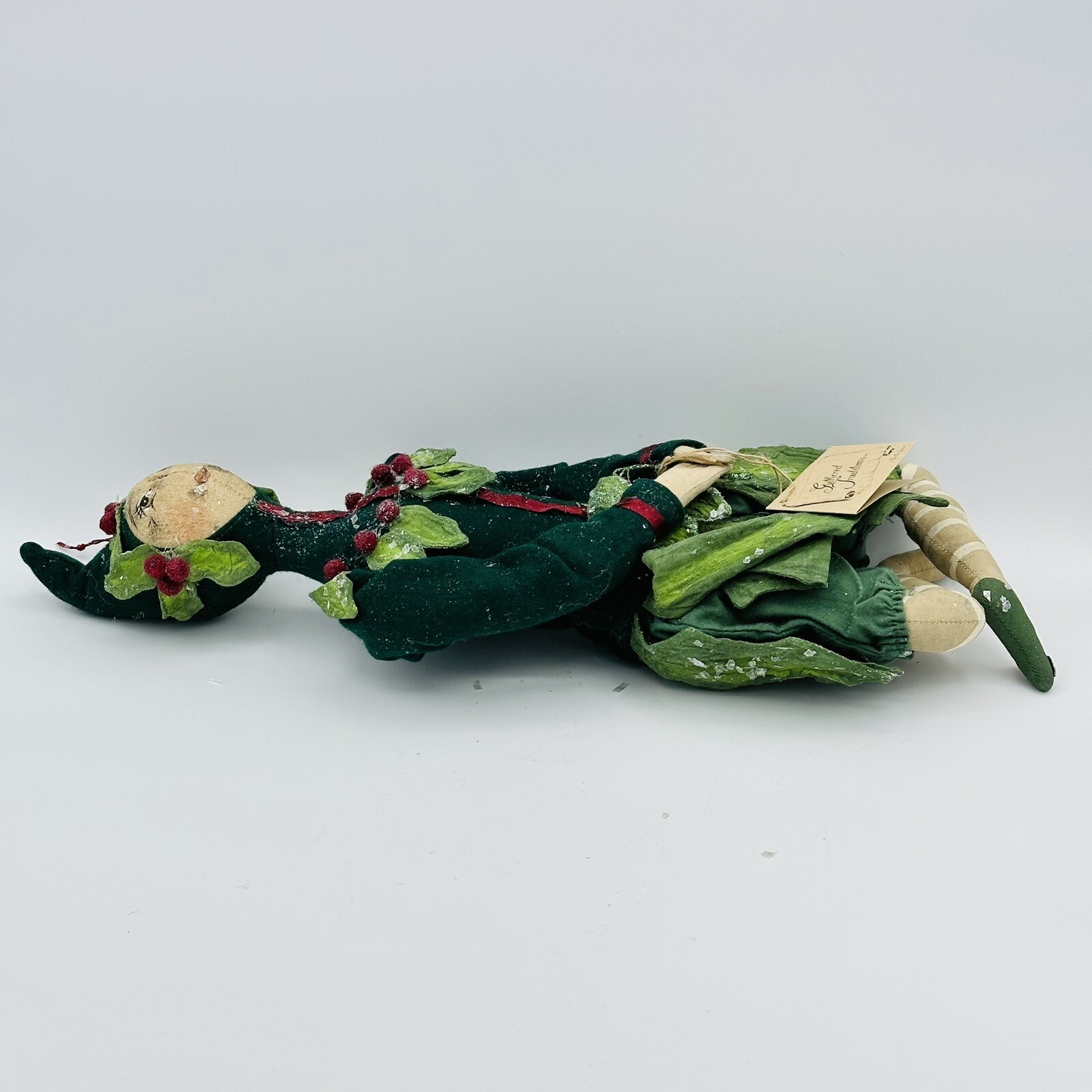 Joe Spencer Holly Sprite Christmas Flower Doll 18” Gathered Traditions Folk Art