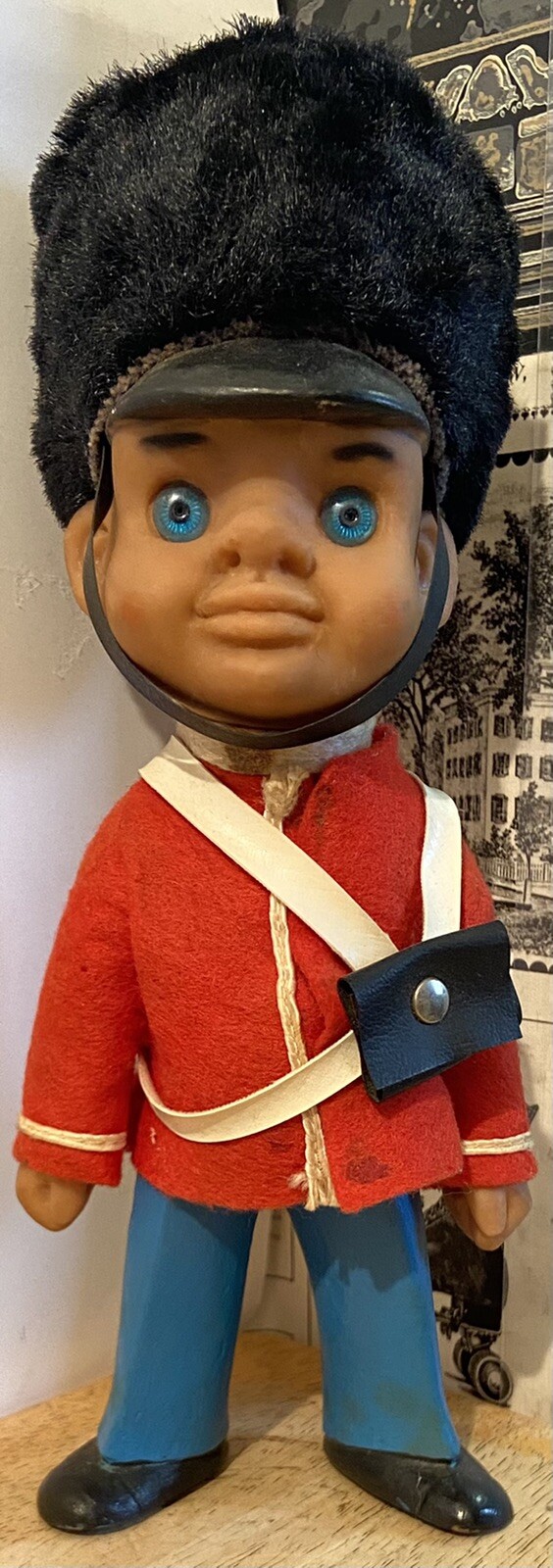 Vintage Beefeater Royal Guard Rubber / Cloth Doll – 9 Inches