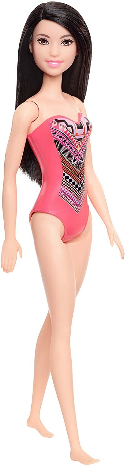 Barbie Doll, Brunette, Wearing Swimsuit, for Kids 3 to 7 Years Old #S3