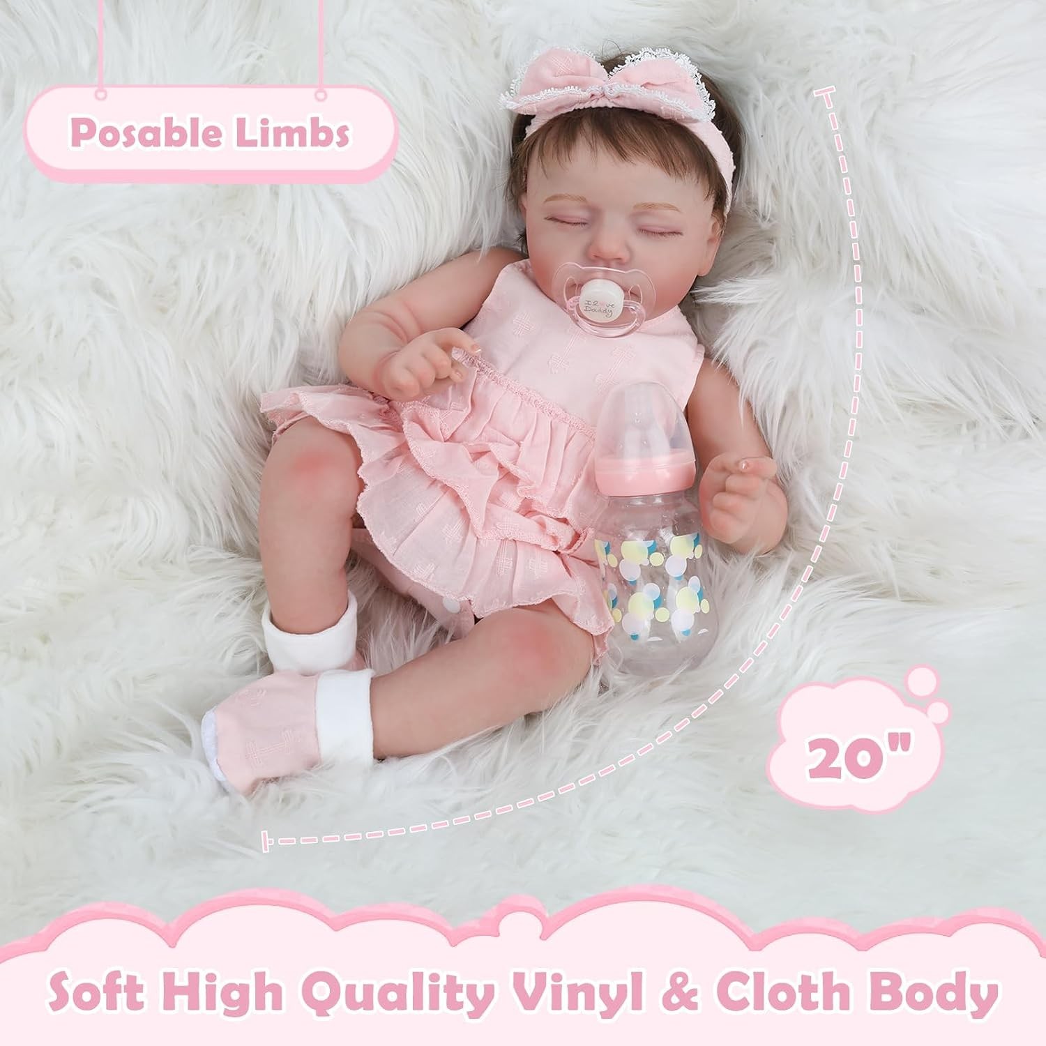 KSBD Advanced Painted Sleeping Reborn Doll 20 Inch