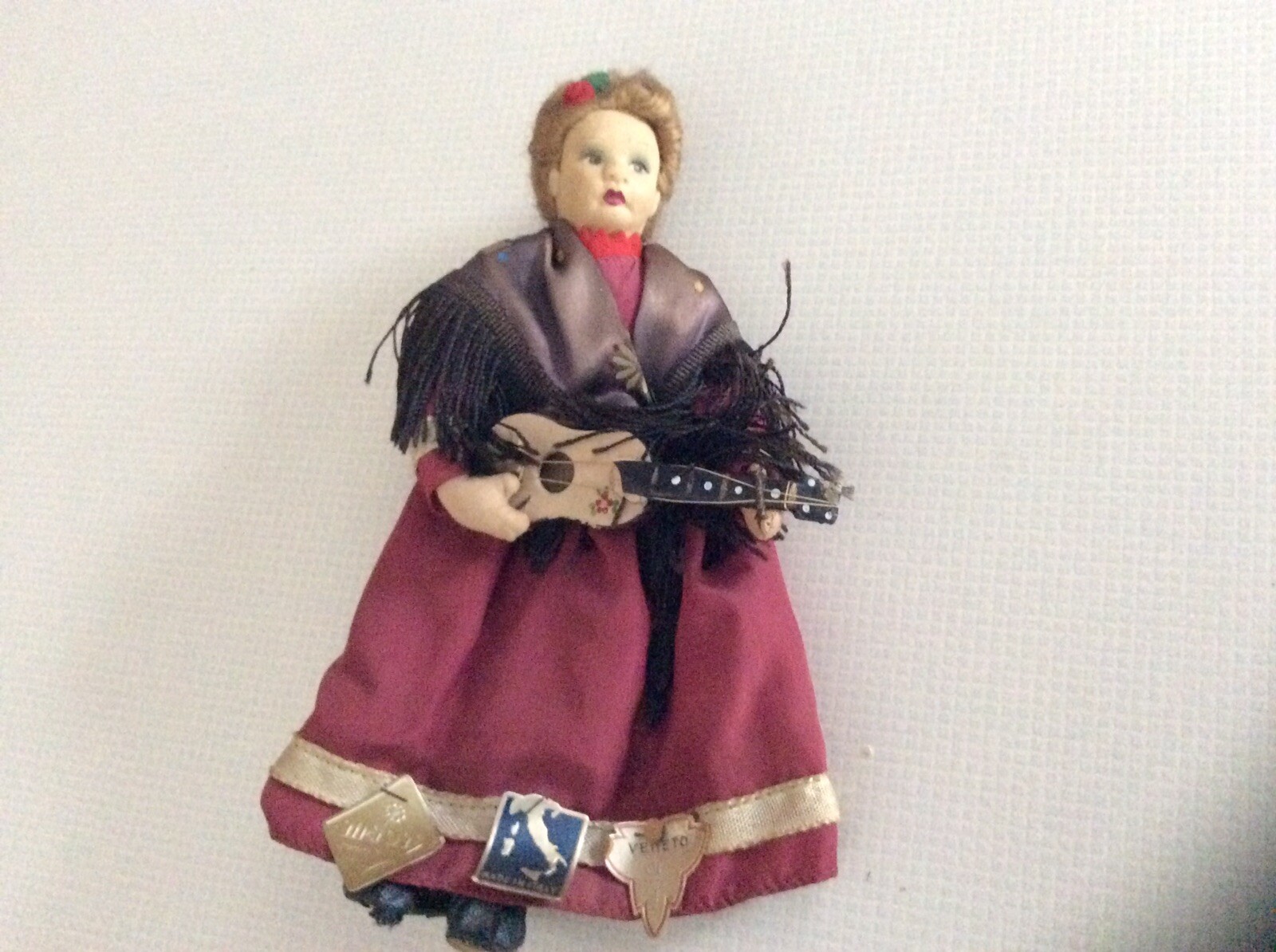 Vintage MAOIS Doll Playing Instrument Made In Veneto Italy Approximately 8” Tall