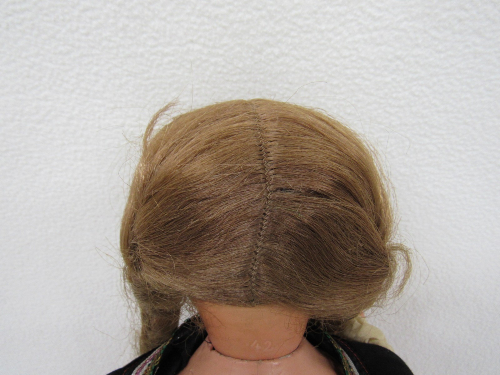 Antique German Composition Doll Marked 42 Glass Sleep Eyes