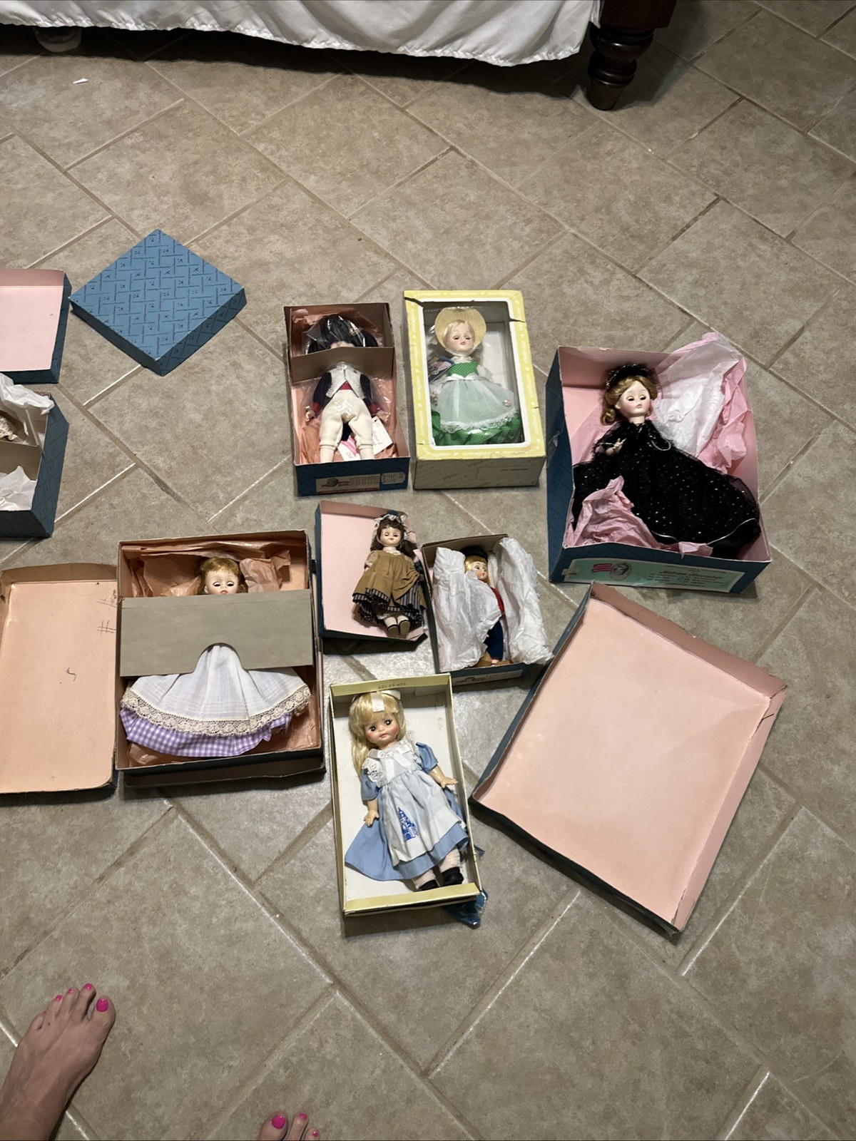 Madame Alexander Lot of 8 Various Vintage Dolls In Original Boxes, Some W/ Tags
