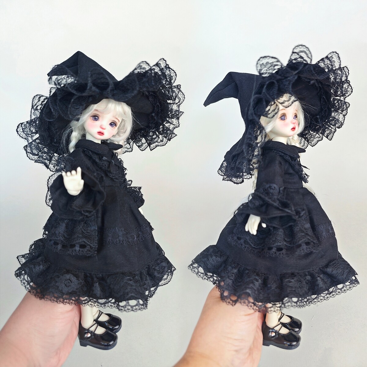 BJD Doll Clothes Outfits Handmade Lace Dress Witch Hat for 1/6 BJD Doll Girl Toy
