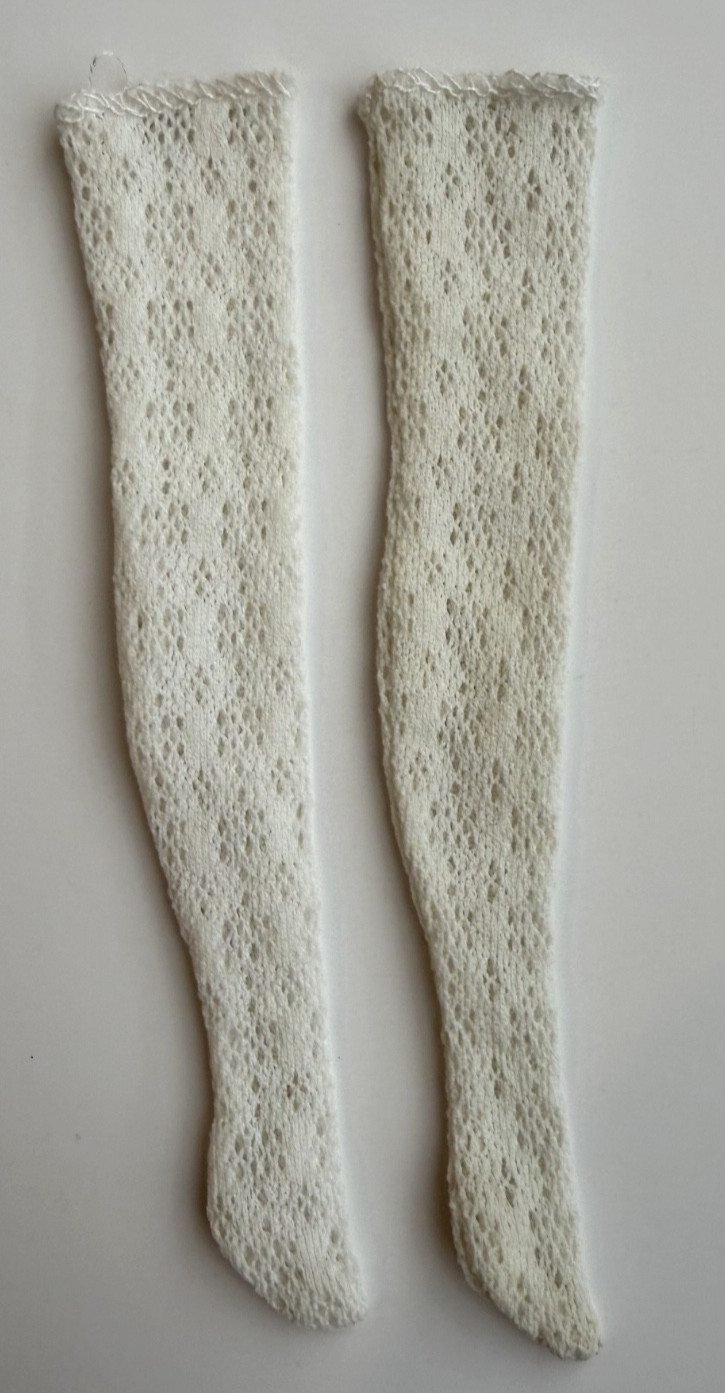 Vintage Francie Doll 1967 Iced Blue #1274 White Lace Hose Stockings Pair Mattel