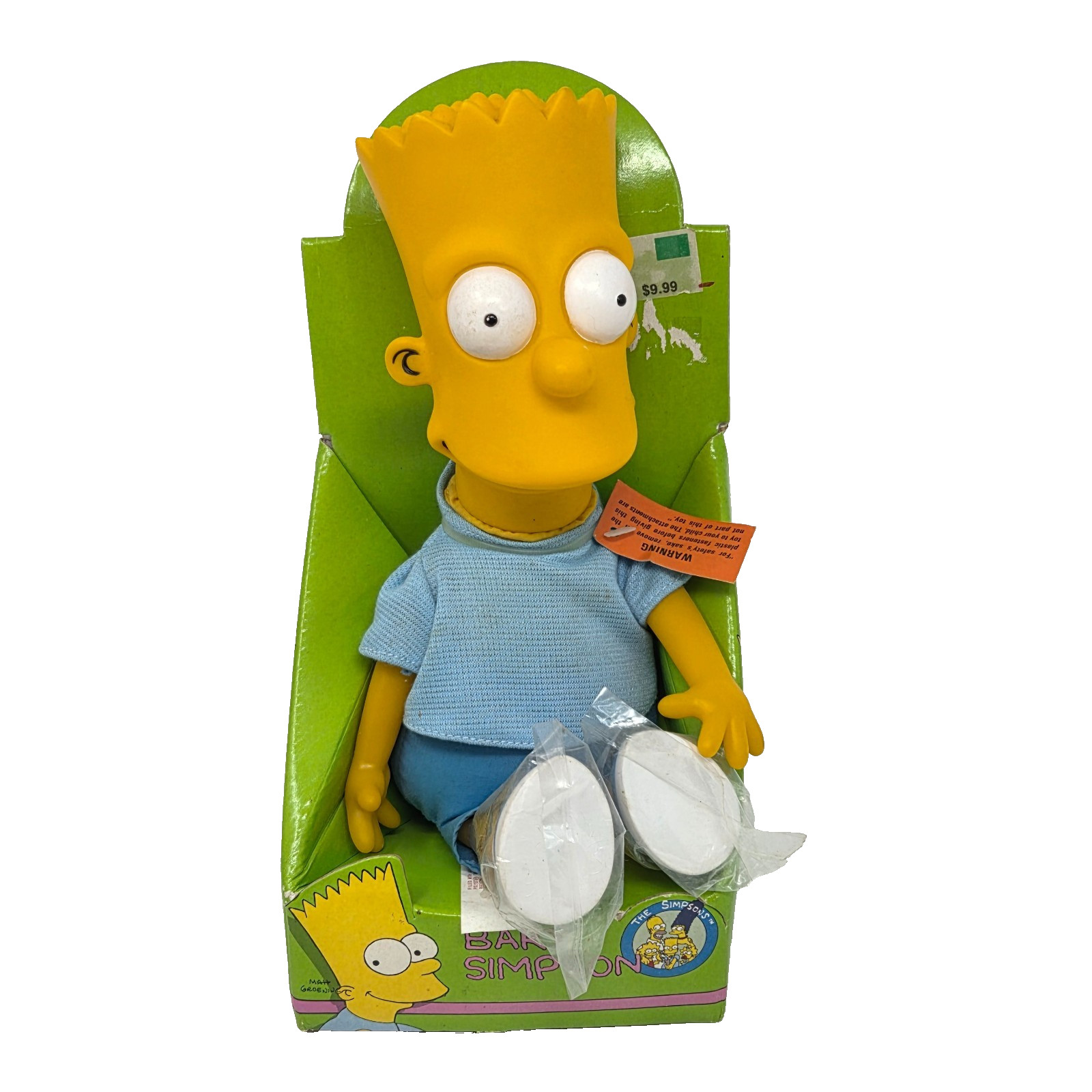 VINTAGE 1990 DAN DEE BART SIMPSON STUFFED ANIMAL PLUSH DOLL VINYL HEAD IN BOX