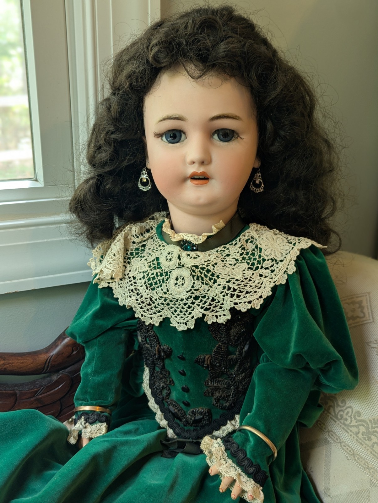 Simon Halbig 1079 Doll S&H 15 DEP Germany Pierced Ears Composition Body 30″