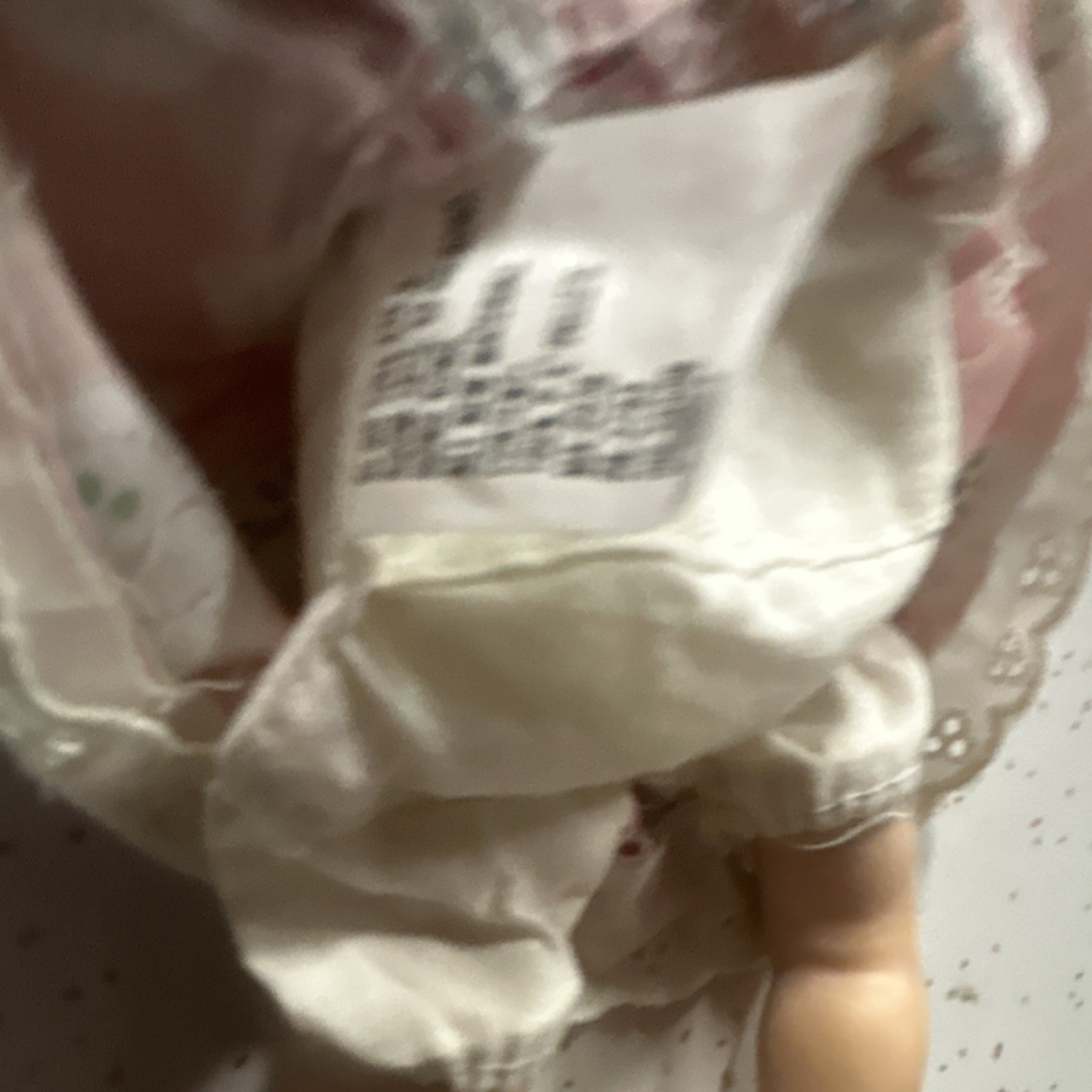 Soft Body Cloth Baby Doll Light Complexion Dark Brown Hair Pink Dress & Bonnet