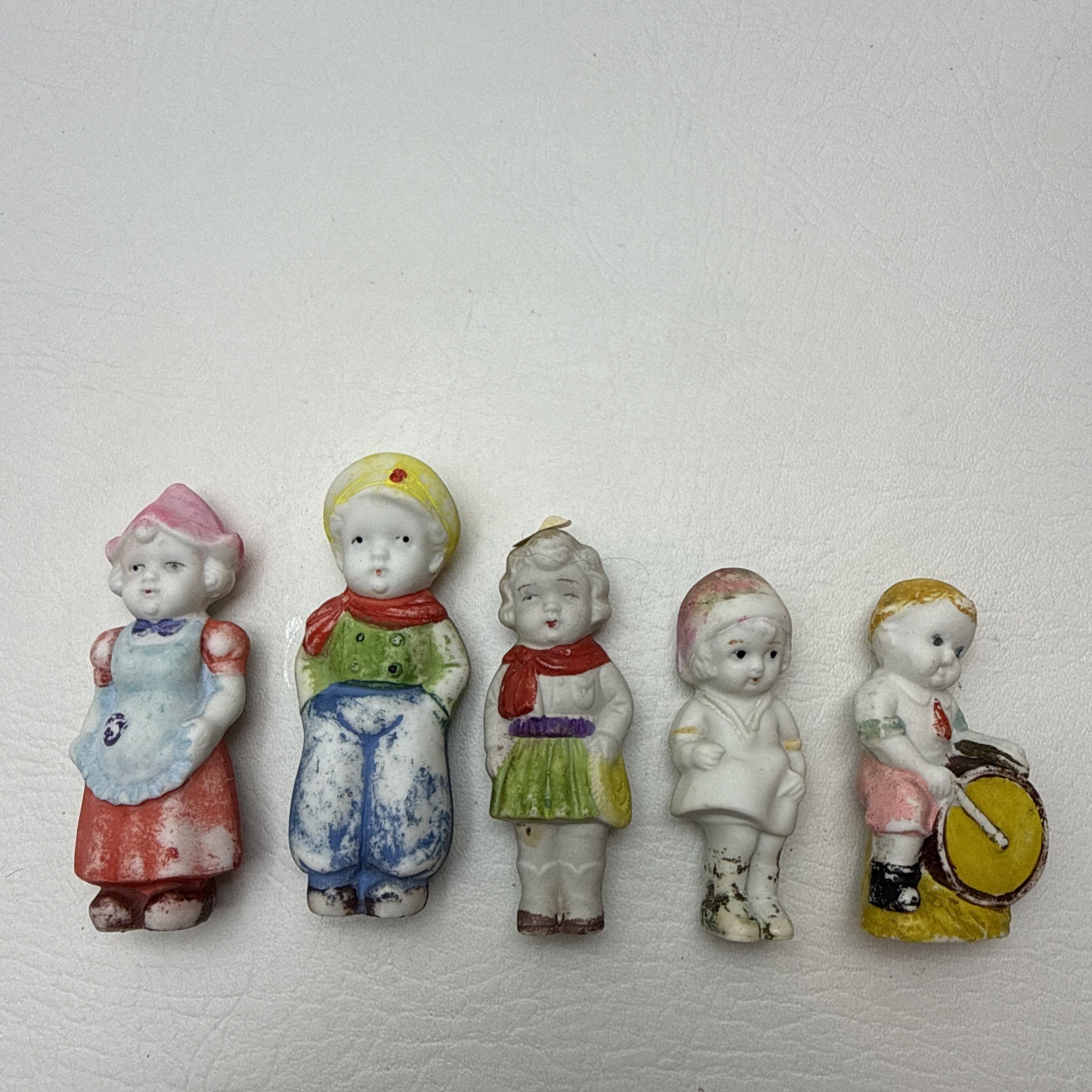 5 Vintage Dutch Boy and Girl Porcelain Bisque Handpainted Dolls Figurines Japan