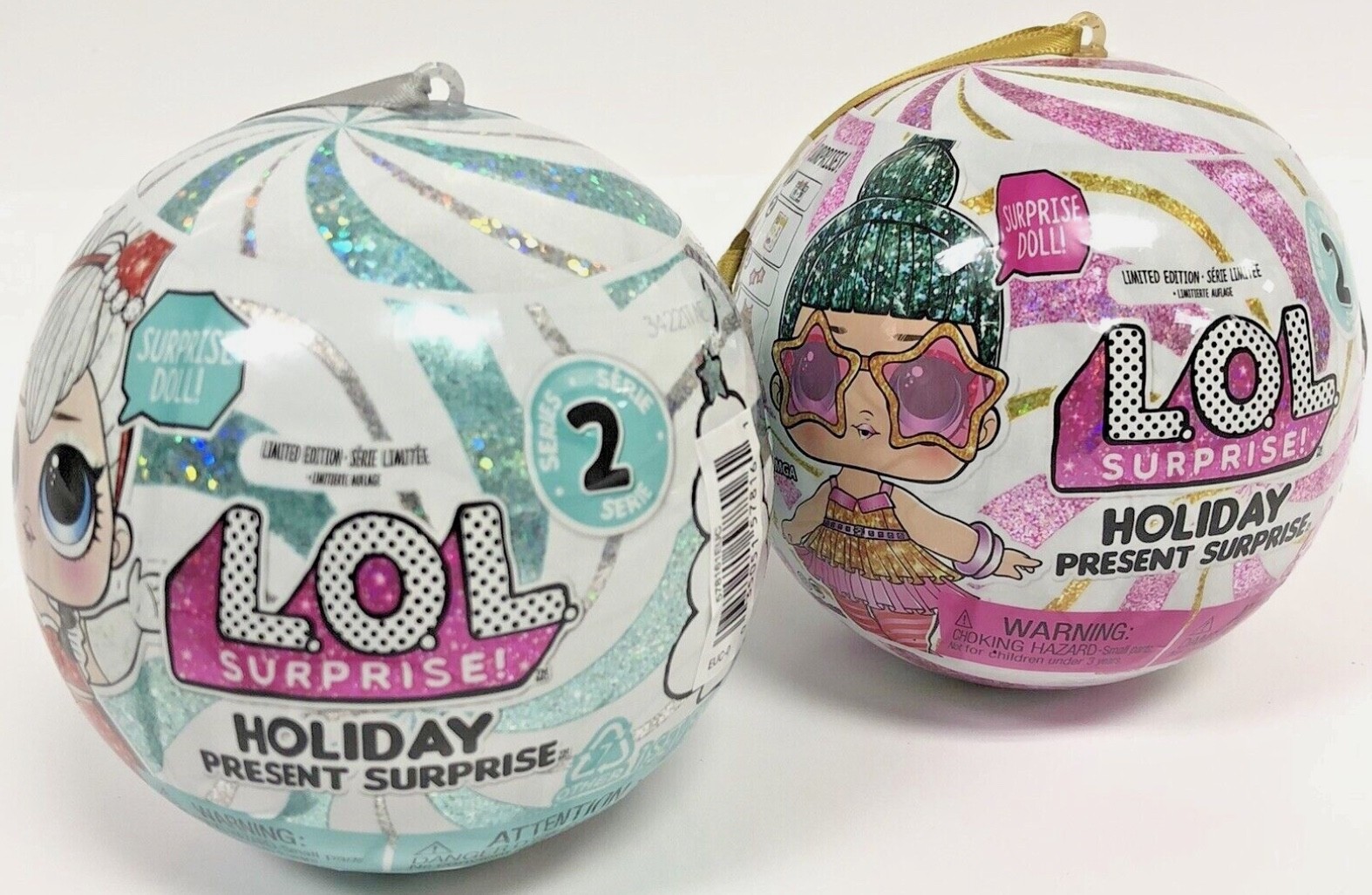 LOL SURPRISE Holiday Present Set of 2 SLEIGH BABE & TINSEL Limited Edition Dolls