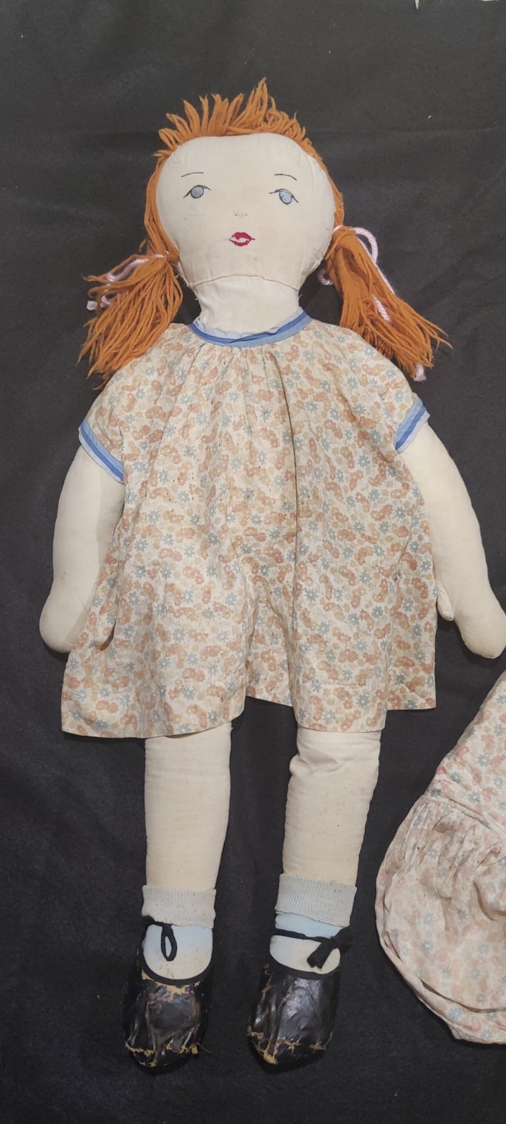 2X’s Vintage Dolls /Embroidered Face / All Fabric / Very Old / Rare Fine