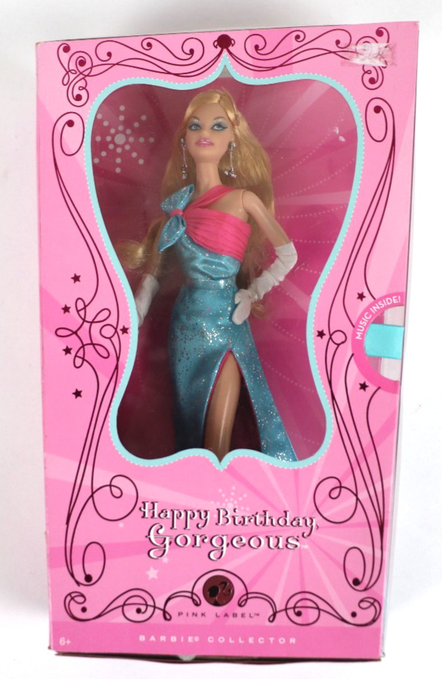 Barbie Happy Birthday Gorgeous 12″ Doll Pink Label Collector 2008 Mattel NIB