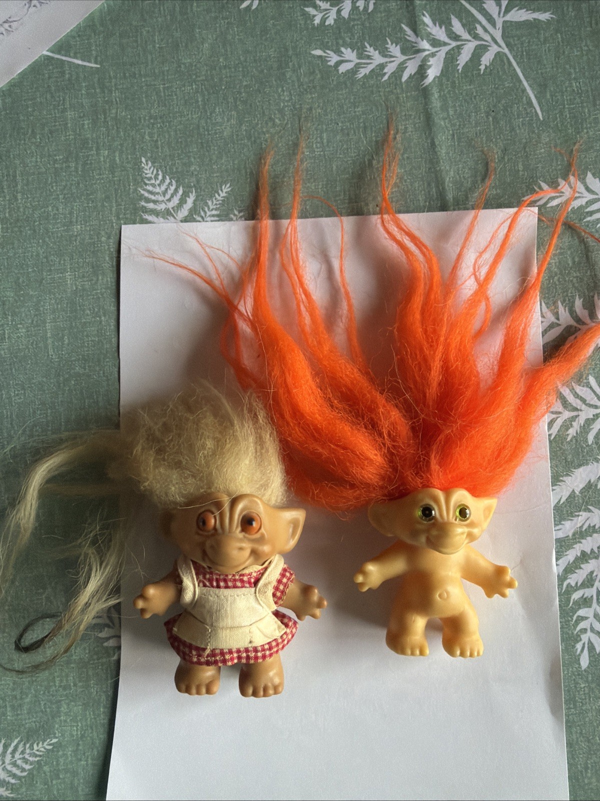 Vintage 1980s RARE Dam Troll Dolls Both 2.5”