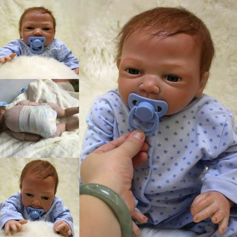 Handmade Reborn Dolls Lifelike Baby Boy Vinyl Silicone Newborn Doll Xmas Gift