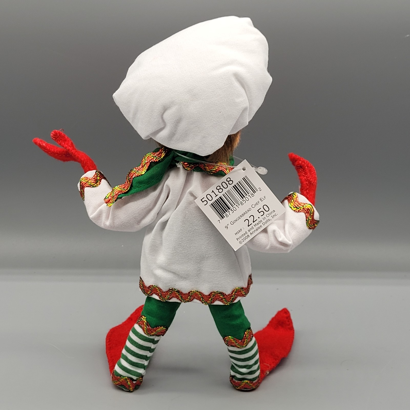 2008 Annalee 9″ Gingerbread Chef Elf Christmas Poseable Doll w/Tag #500912