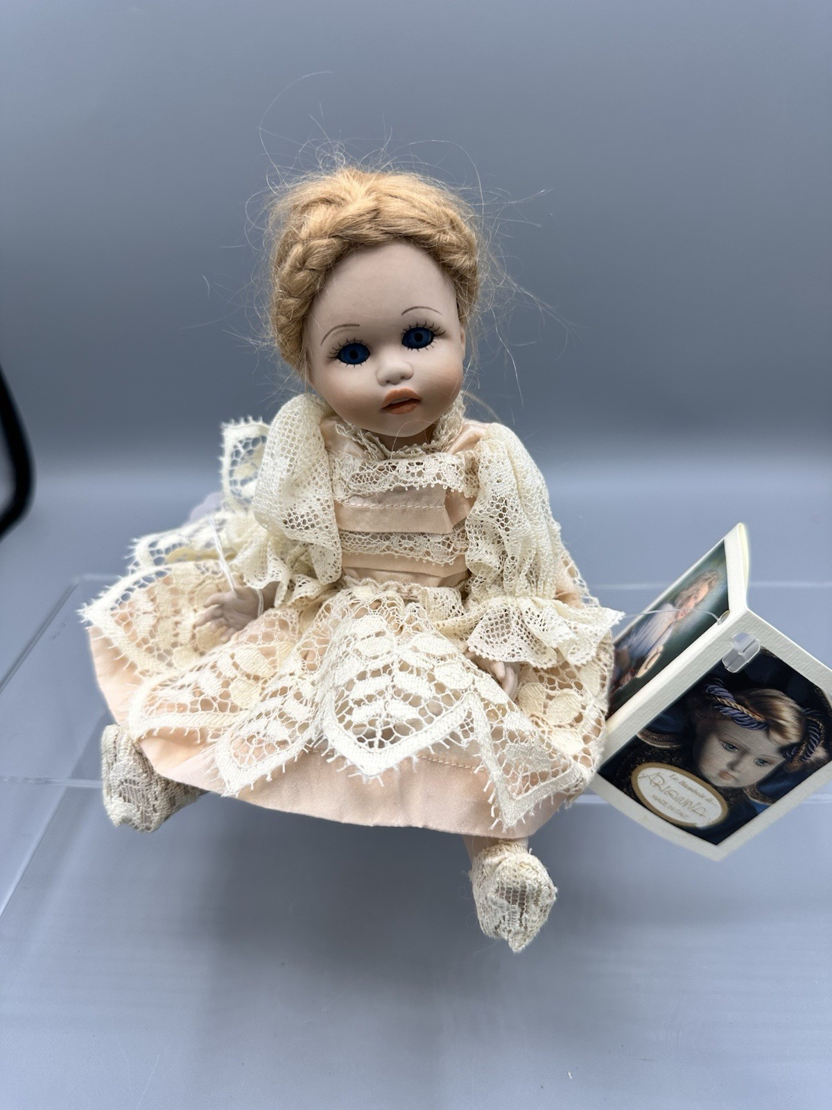 Vtg All Porcelain Italian Doll Jasmine by Le Bambole di Arianna! Jointed/8 1/2″T