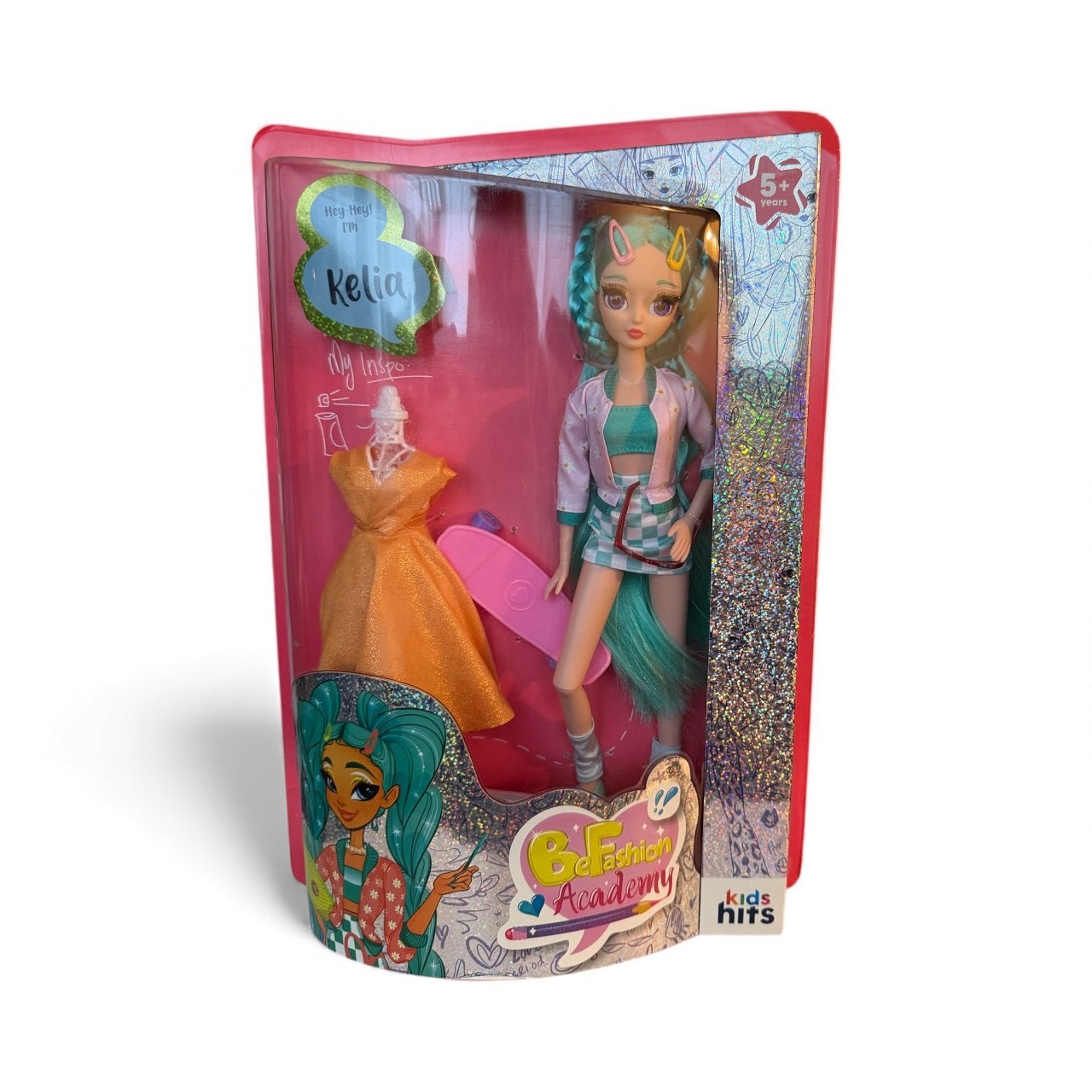Be Fashion “Kelia” – Fashion Doll Outfit + Skateboard Set – NEW, GIFT READY