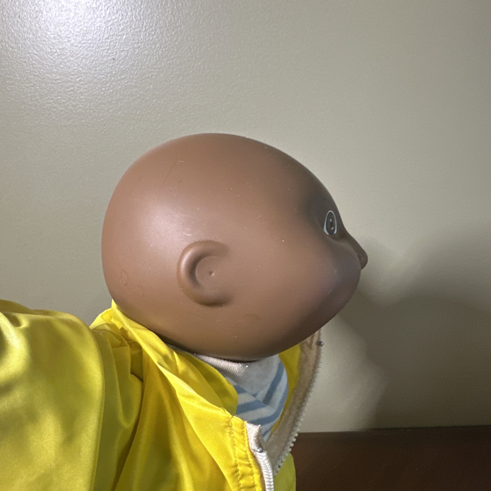 1983 Cabbage Patch Doll African American -No Hair- yellow windbreaker