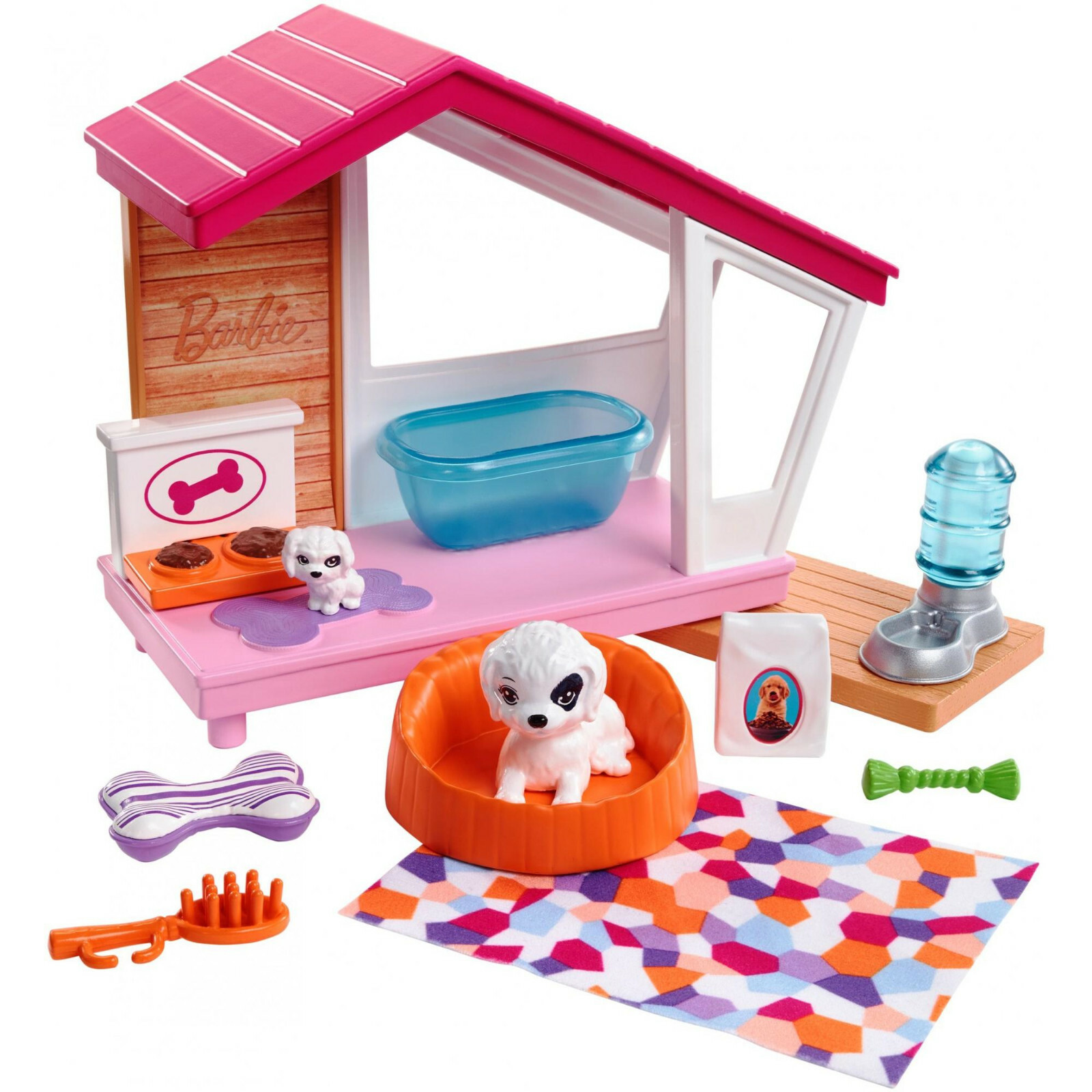 New Barbie Puppies and Dog House Indoor Furniture Playset, Puppy Playhouse