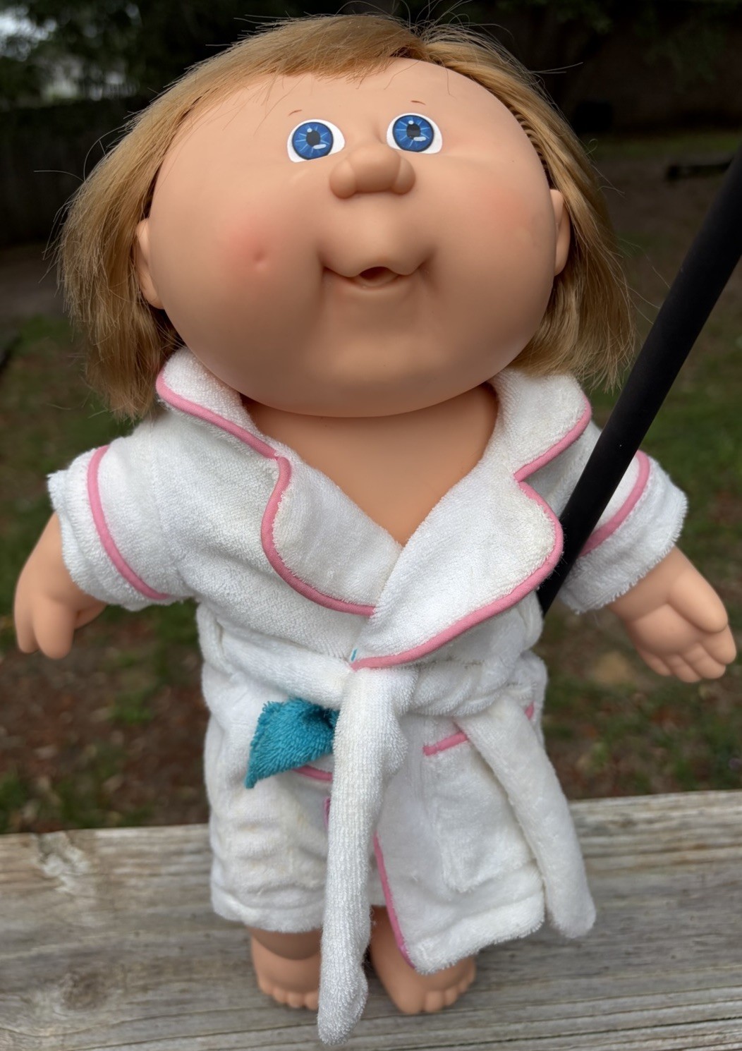 1983 Cabbage Patch Kids Splashin’ Kids Doll Strawberry Blonde Blue Eyes Robe #21