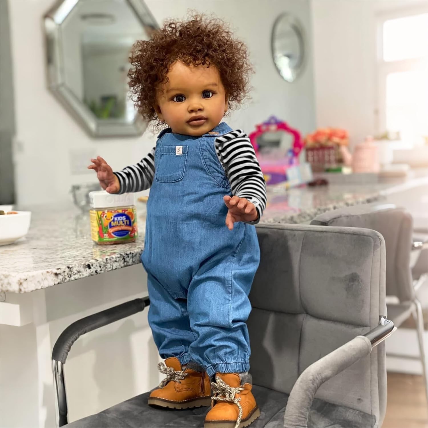 Pinky 26 Inch Reborn Toddler Baby Doll Black Boy Lifelike African American Newbo