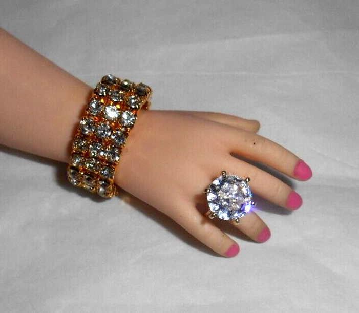 TRIPLE diamond Doll BRACELET fits CISSY & similar FASHION doll Rhinestone