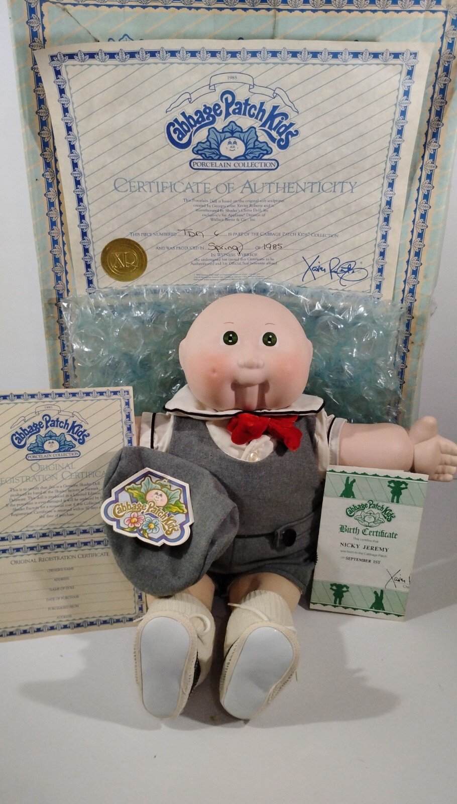 1985 Porcelain Cabbage Patch Doll Cabbage Patch Boy Nicky Jeremy By Xavier