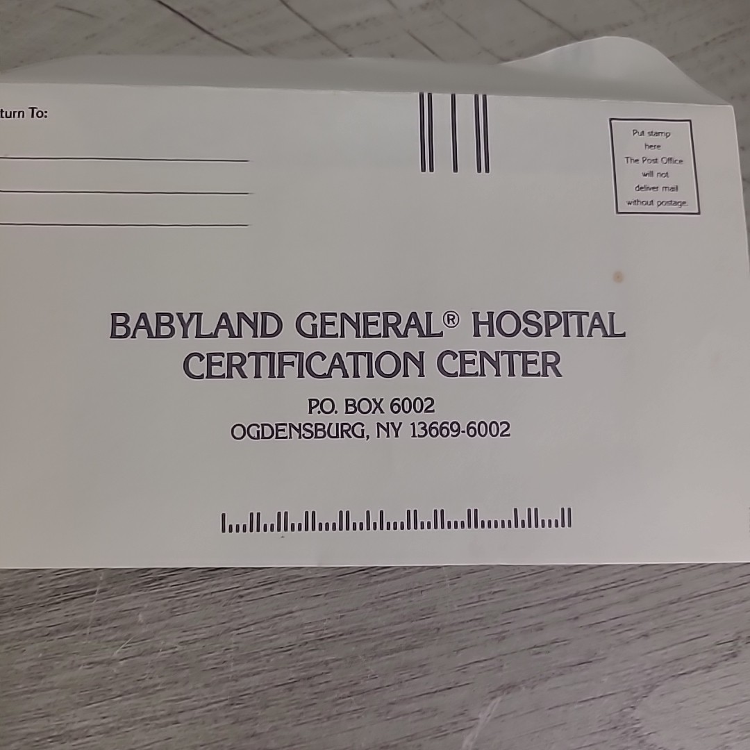 Cabbage Patch Kids Birth Certificate Adoption Papers Karina Tina Sept 1 Vintage