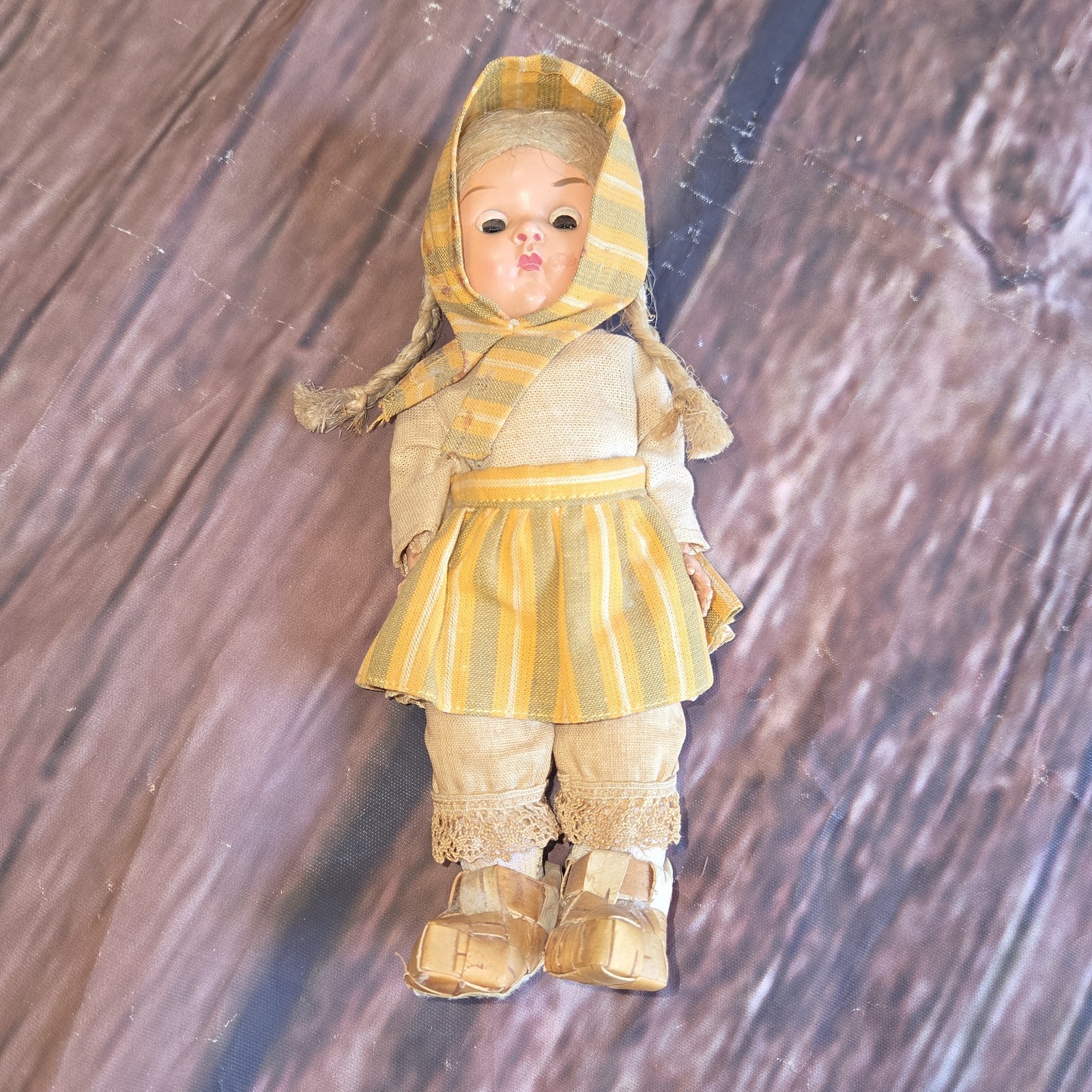 Vintage Finnish Doll Noitarumpu Finland 8 1/2 Inches Eyes & Head Move Clothed
