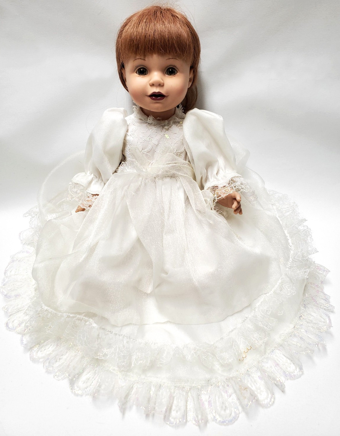 Baby So Beautiful ’95 Vtg 15″ Playmates Toys JS &A in Original Christening dress