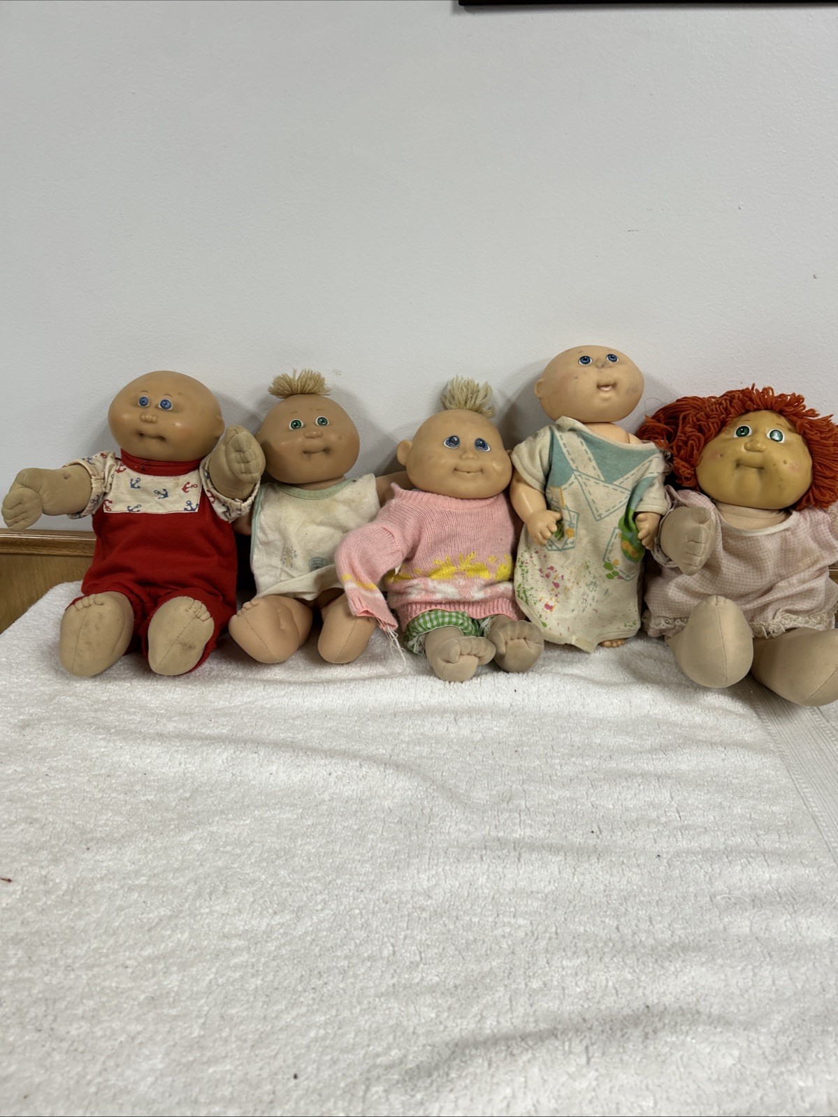VINTAGE Lot Of 5 Cabbage Patch Kids. Blue And Pink And Green Xavier Roberts Ink.
