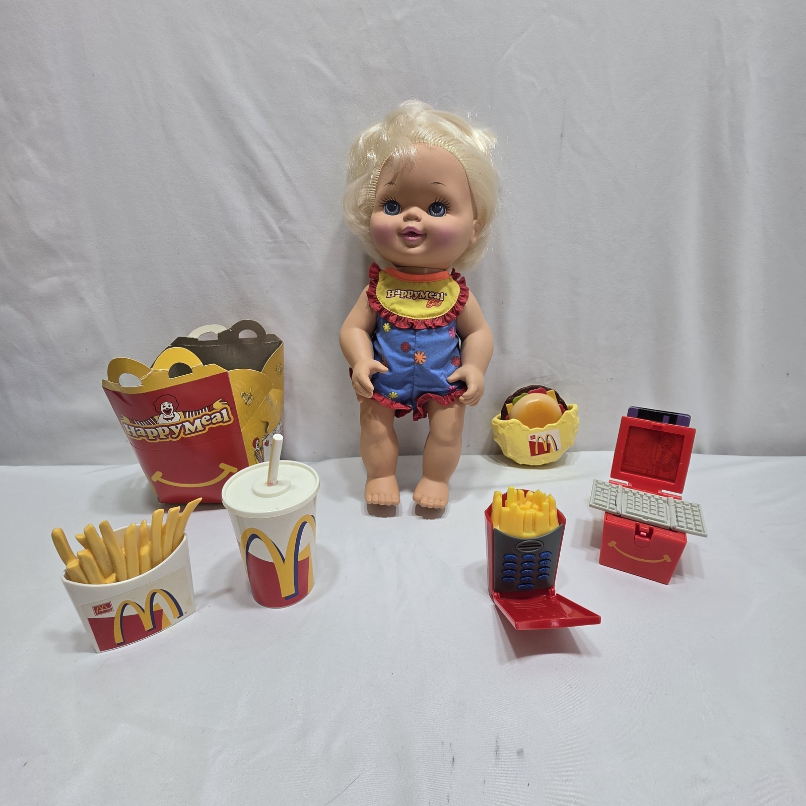 Vintage 1997 McDonaldland Happy Meal Girl Doll 15″ Hasbro Food Accessories