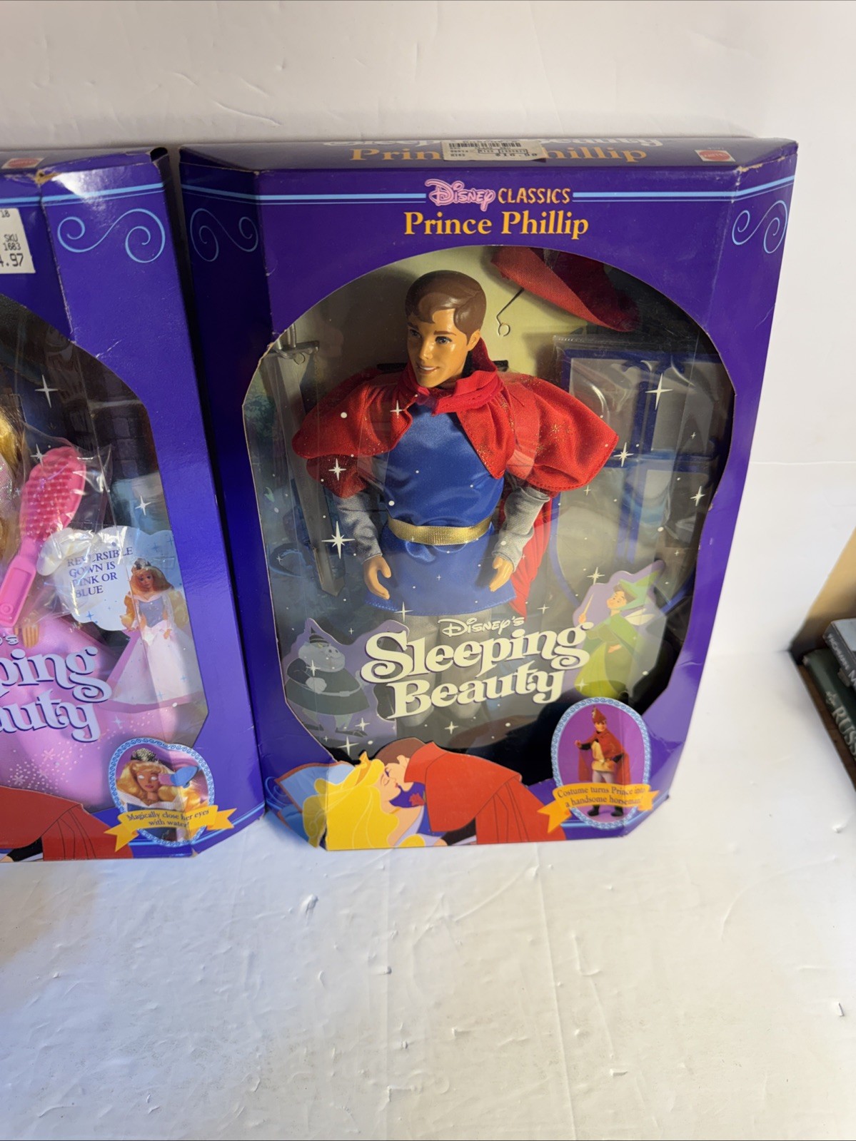 1991 Mattel Disney Classics Sleeping Beauty Doll Set Aurora Prince Phillip Worn