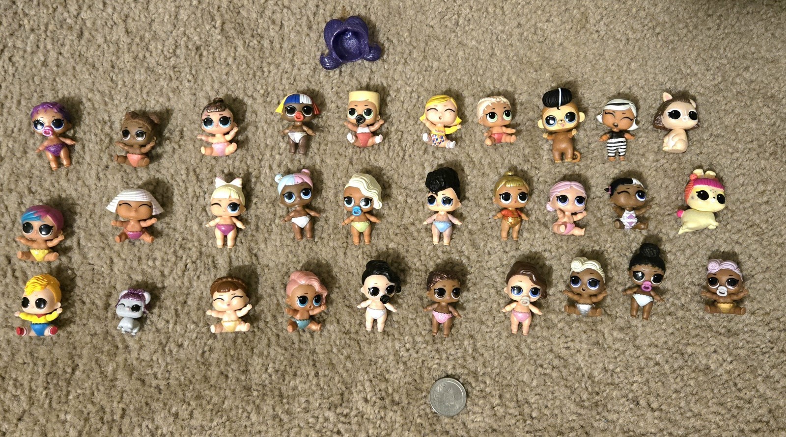 Lot Of 30 LOL Babydolls Babies & Pets Mini Small, 8 Pacifiers,1 Extra Hair