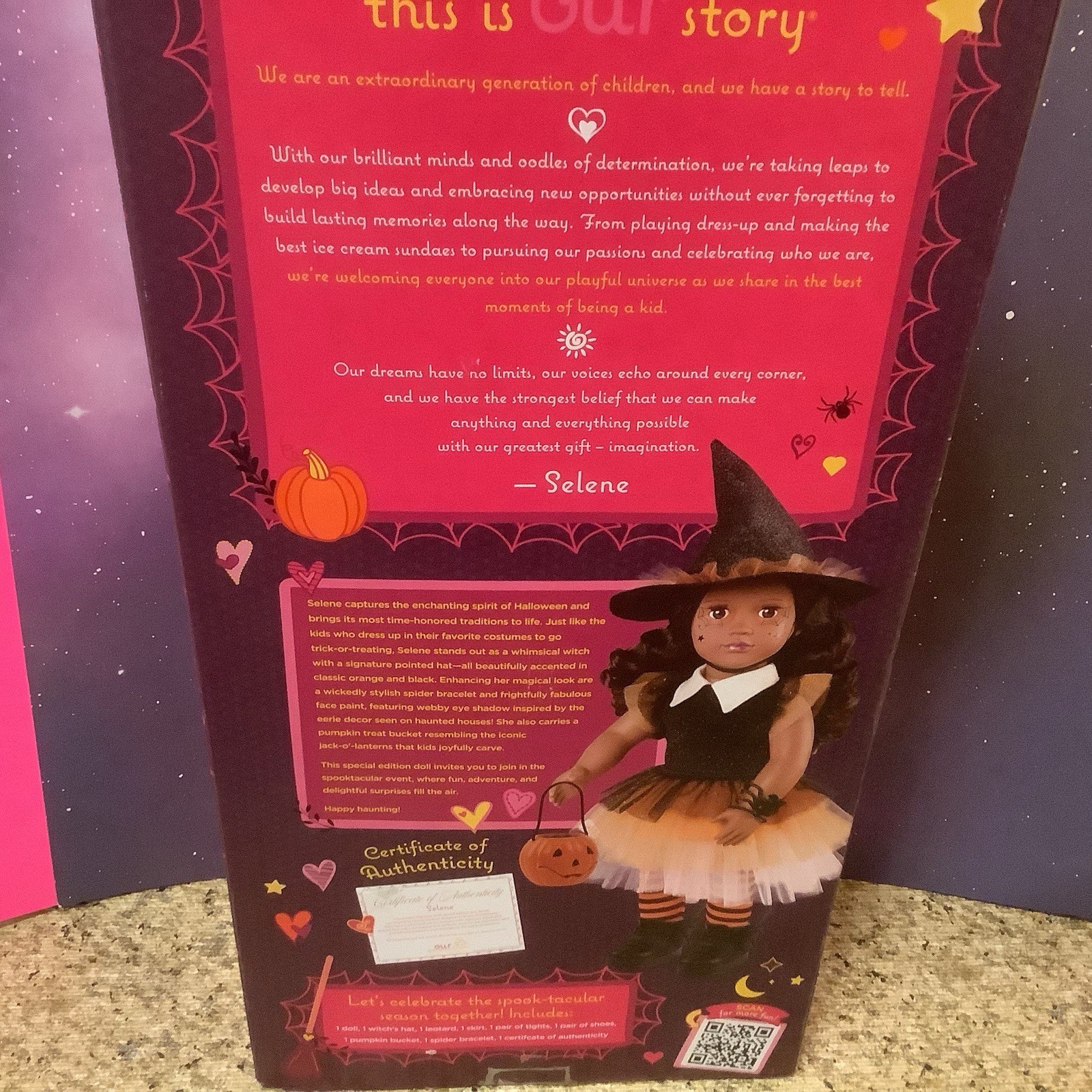Our Generation Selene , 18” Halloween Doll , New in Box