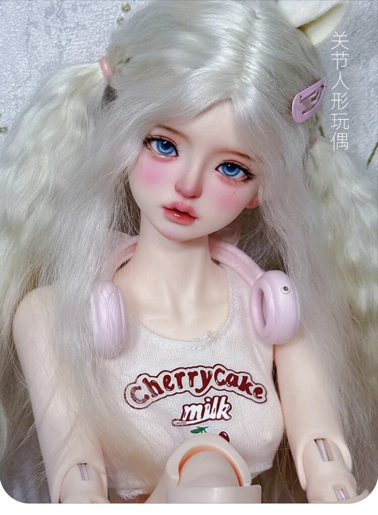 1/4 BJD Doll Painted Face Makeup Eyes Handmade Bare Girl SD Women Collect Gifts