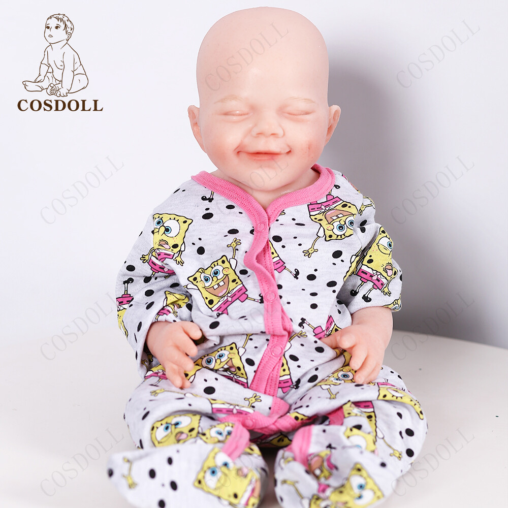 COSDOLL 18.5″ Drink-wet System Smiley Girl Reborn Baby Dolls Full Silicone Dolls